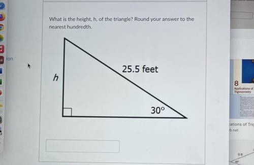 What is the height of h of the triangle?
