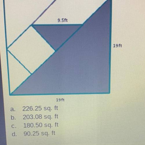 WORTH 12 PTS Find the area of the shaded region. The base a