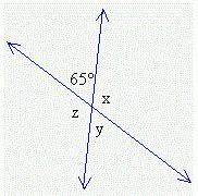 PLEASE HELP!!!

Solve for angles x, y, and z. In the answer choices, the first number is for angle