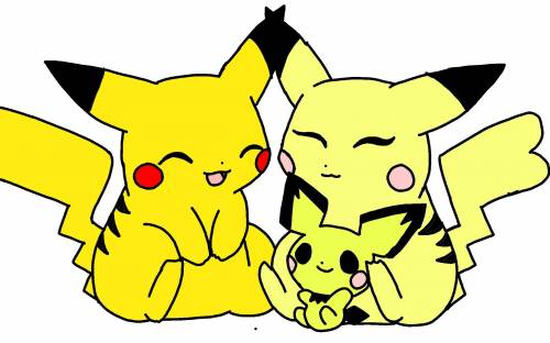 Here is the PIKACHU family hope you like it and this go to someone that my freind