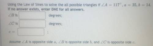 I need help with a law of sines question.