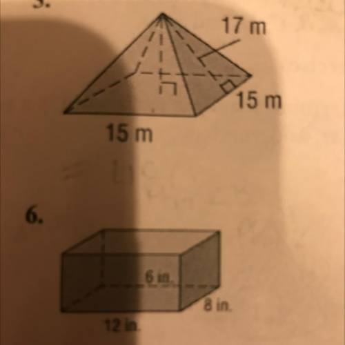 Find the surface area of each solid to the nearest tenth, if necessary. these both