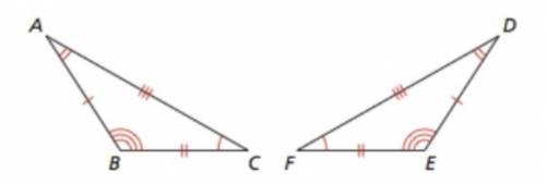 Use the congruent triangles. Name the angle in △DEF that is congruent to ∠B.