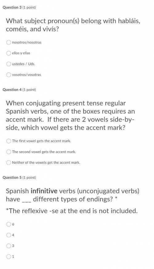 Some Spanish questions