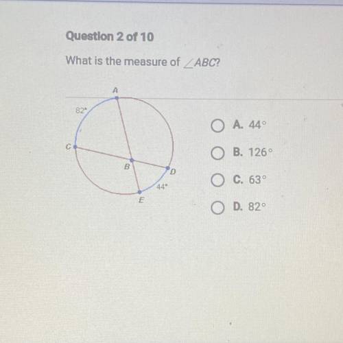 What is the measure of ABC?
