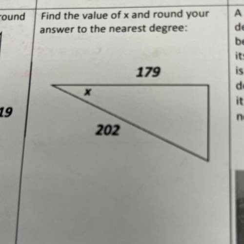 Find the value of x and round your answer to the nearest degree