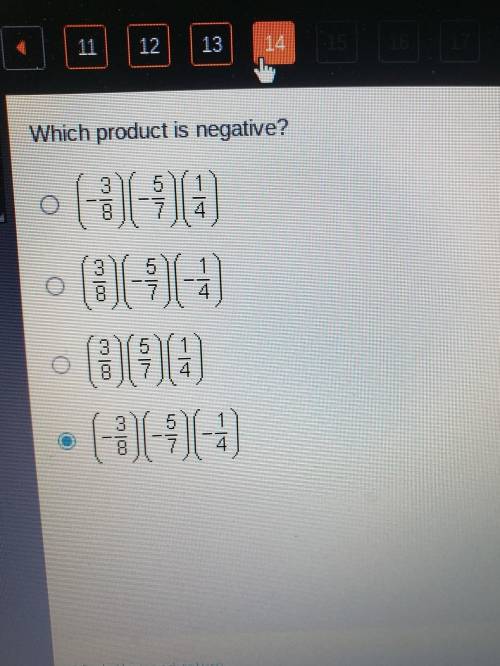 Which product is negative? 5 O 8 5 4 (1360 o -96 1964 ( 129