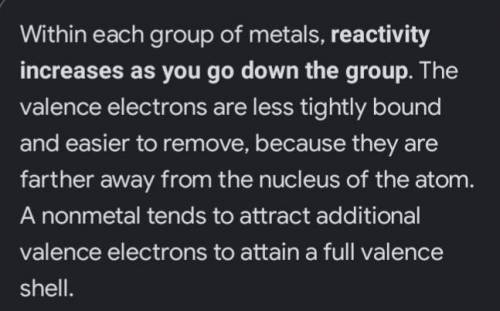 How does the number of valence electrons in a metal affect its ractivity.