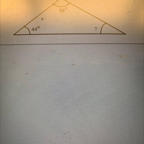 Find the measure of the missing angle pls help!