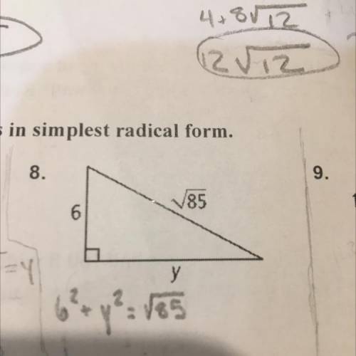 Please help me on this :( I’ve already got the base question

Find the value of y. Express in simp