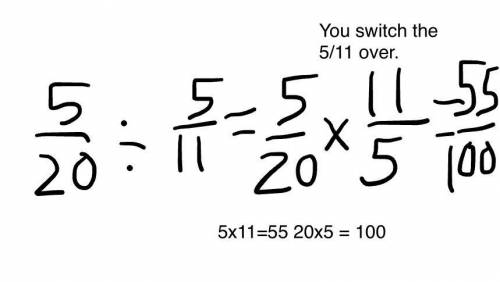 Quintin divided 5/20÷5/11 what answer would make a quintin correct