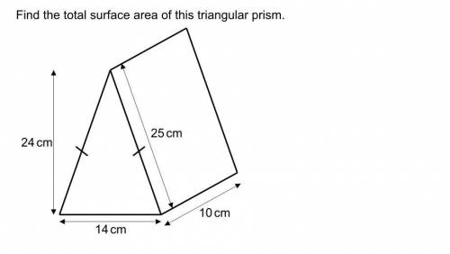 Find the total surface of this triangular prism