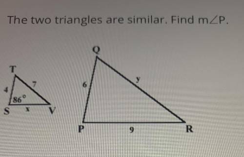 The two triangles are similar. Find the