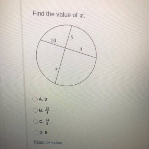 Find the value of x. please help soon