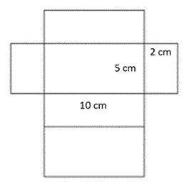 Determine the surface area of the rectangular prism below.
80 cm2
17 cm2
100 cm2
160