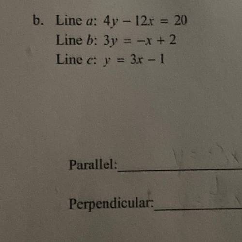 determine which of these are perpendicular parallel or none