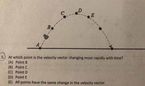At what point is the velocity vector changing most rapidly?