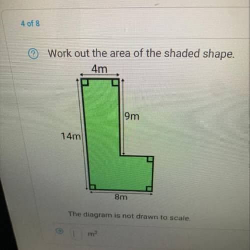 Work out the area of the shaded shape 4m 9m 14m 8m