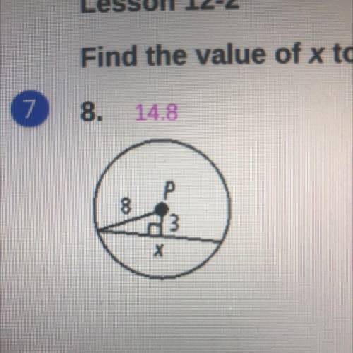 Find the value of x to the nearest tenth. Show all
the work
