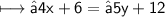 \sf \longmapsto−4x+6=−5y+12