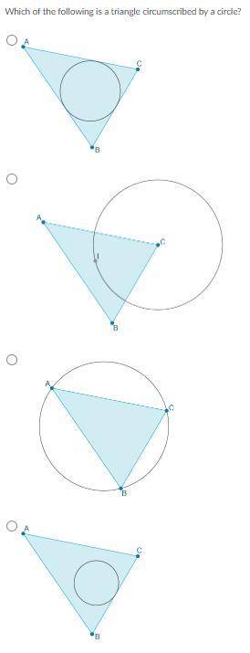 Which of the following is a triangle circumscribed by a circle?