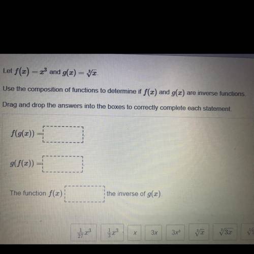 PLEASE FILL IN BLANK I WILL MARK AS BRAINLIEST

Let f(2)=32 and g(x) = ID.
Use the composition of