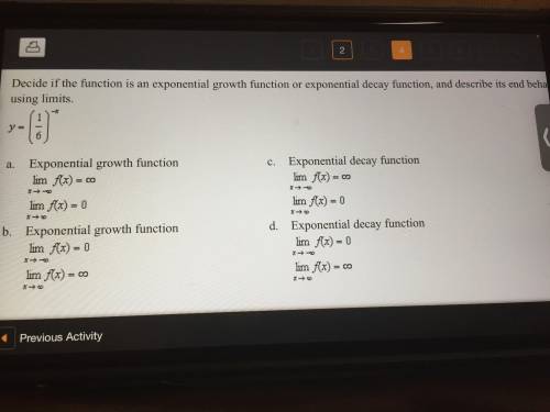 Decide if the function is an exponential growth function or exponential decay function, and describ