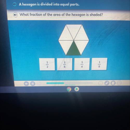 A hexagon is divided into equal parts which answer is it