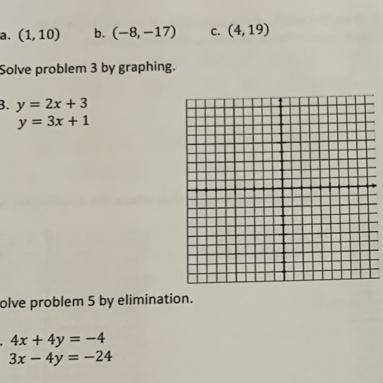 Solve problem 3 by graphing.