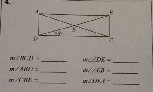 If each quadrilateral below is a rectangle, find the missing measures.