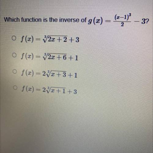 Which function is the inverse of the equation?