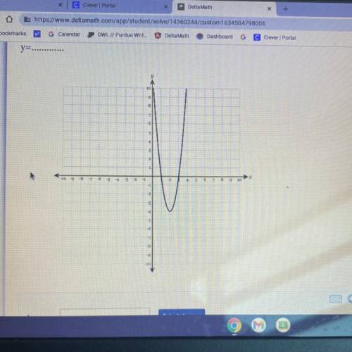 Write the equation of the quadratic in intercept form. Be sure to start your equation

y=.........