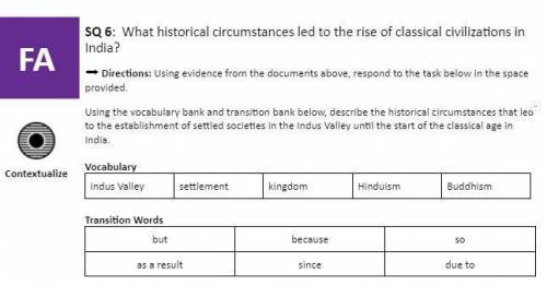 Using the vocabulary bank and transition bank below, describe the historical circumstances that led