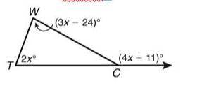 What is the measure of angle W?