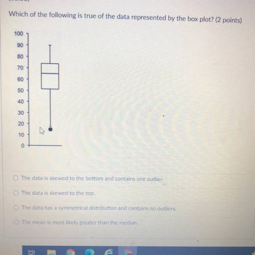 PLZ ANSWER , WILL GUVE BRAINLIEST

Which of the following is true of the data represented by the b