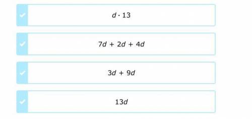 Select the expressions that are equivalent to 9d+4d.