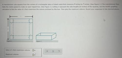 A manufacturer cuts sauares from the corners of a rectangular piece of sheet metal that measures 4