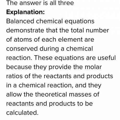 Which one of the following statements about balanced is true? A reaction is balanced by