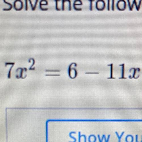 Solve the following quadratic by factoring