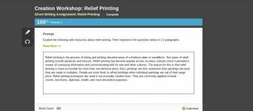 Explore the following web resources about relief printing. Then respond to the questions below in 1