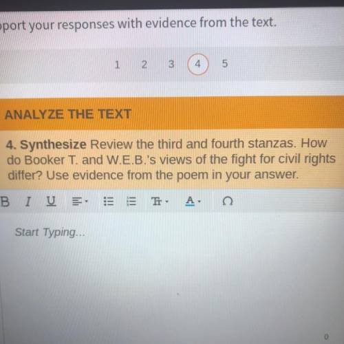 4. Synthesize Review the third and fourth stanzas. How

do Booker T. and W.E.B.'s views of the fig