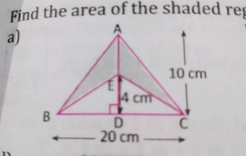 Find the area of shaded reason. pls give me by writing in a paper and by giving pic of the value.