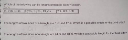 For the part you can't see it's supposed to say 5m.

This question is all on Side Triangle Inequal