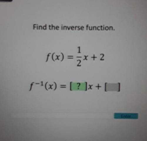 Find the inverse function. f(x) = 1/2x + 2