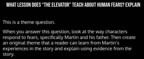QUESTION IS BELOW!!
STORY: The Elevator by William Sleator