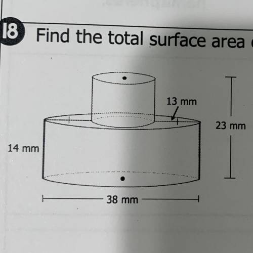 Find the total surface area of the figure below