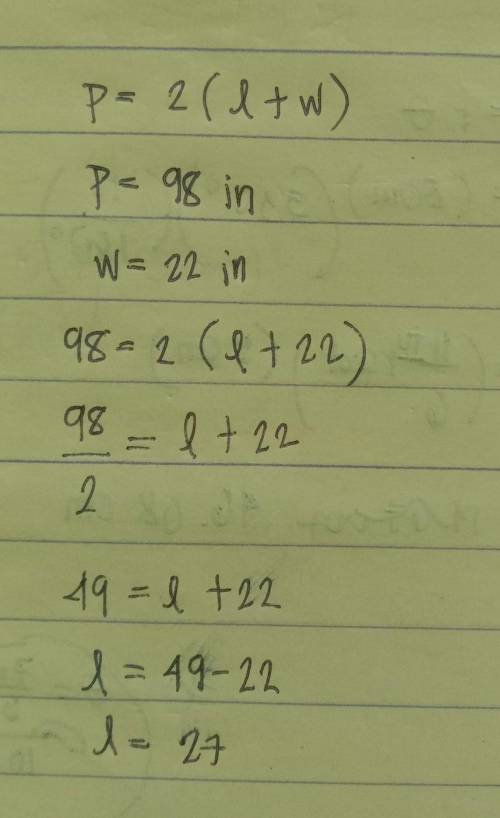 Given the perimeter of a rectangle and either the length or width, find the unknown measurement usin