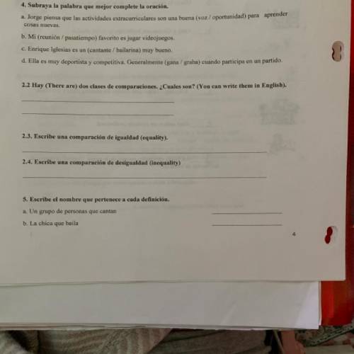 HELP ME PLEASE ASAP.. only if you know SPANISH PLS !!