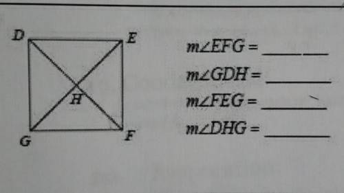 If each quadrilateral below is a square,find the missing measures