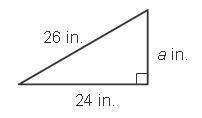 Write an equation you could use to find the length of the missing side of the right triangle. Then